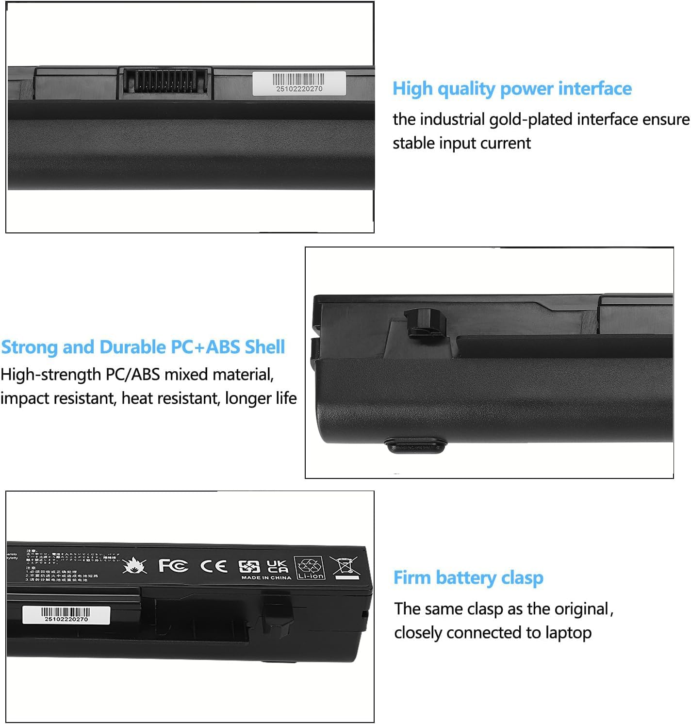 4400mAh A41-X550A Batería para ASUS A41-X550 X550 X550C X550CA X550CC X550CL X550E X550L X552C R510 R510C R510CA R510J R409 A550C A550 F550 F552 K450 K550 P450 P550 Y481C Y581C Battery
