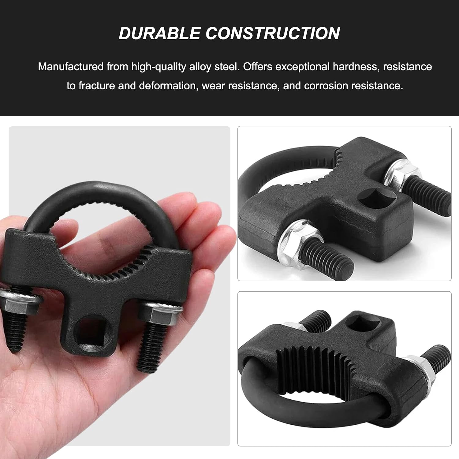 Inner Tie Rod Removal Tool, 3/8" Alloy Steel Tie Rod Remover with Non-Slip Teeth, Inner Low Profile Tools Specialty U-Wrench for Car Chassis Rocker Removal or Installation