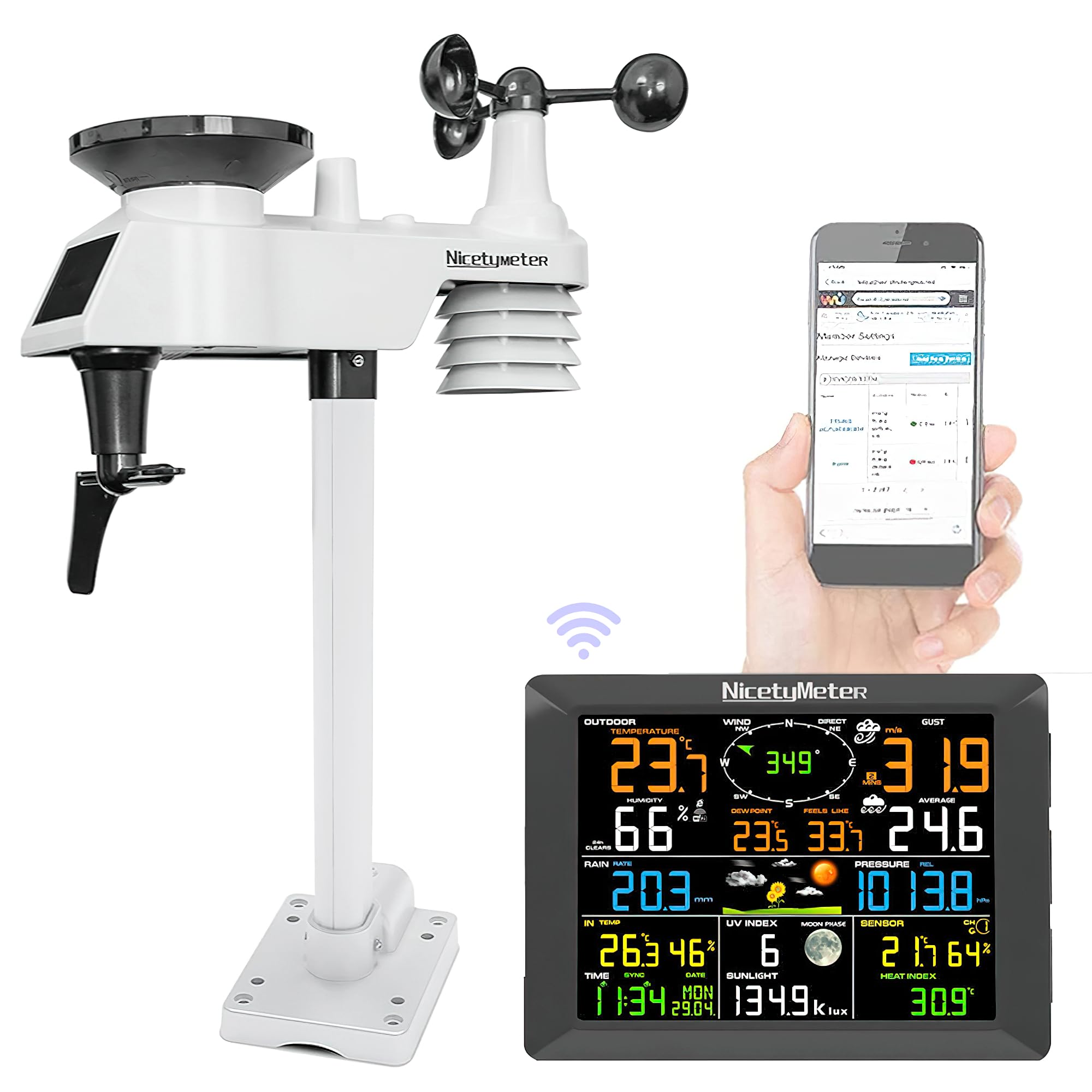 AVEDIA WiFi Weather Station with 8.3 Inch Large Display, Wireless ...