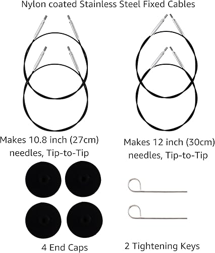 Miniatura 3 de KnitPro Dreamz - Mini juego de agujas circulares de tejer de 2 pulgadas, tamaño 2.5, 4, 5, 6, 7, 8, 9, 10 intercambiables, 4 cables, 4 tapas, 2