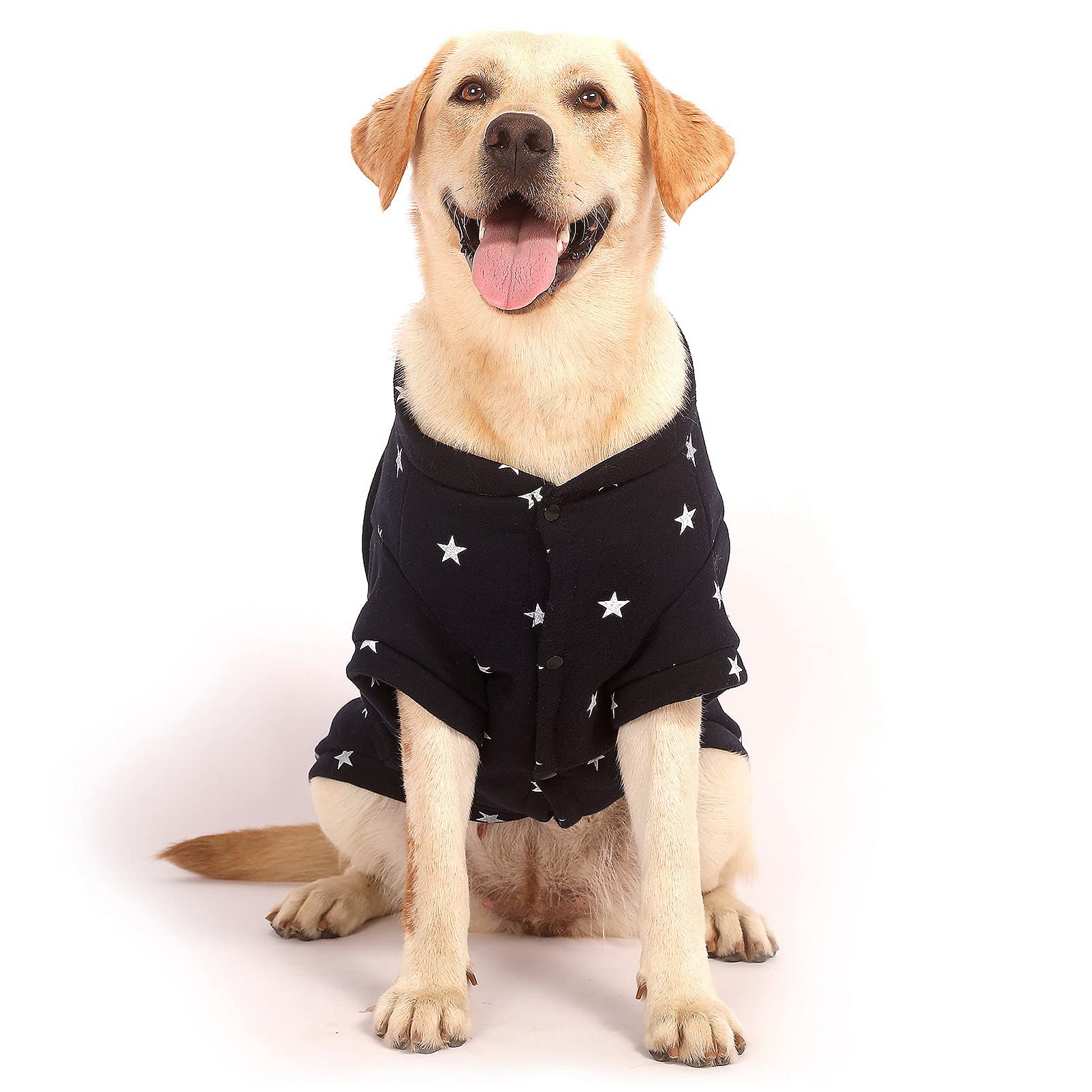 SMALLLEE_Lucky_Store Star Pint Sudadera de Forro Polar para Perros pequeños y medianos, Suave y cálido Abrigo de Invierno para Cachorro, Ropa de Labrador, Color Azul 6XL