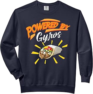 Powered By Gyros Shirt | Cute Mediterranean Dish Tee Gift Comfort Colors Adult Sweatshirt