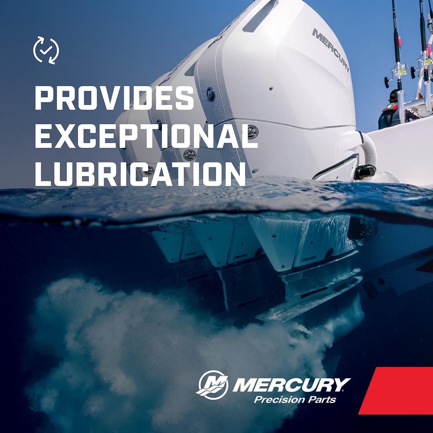 Mercury 2-Stroke Premium Plus Synthetic Blend Marine Engine Oil, 1 Quart 858026K01