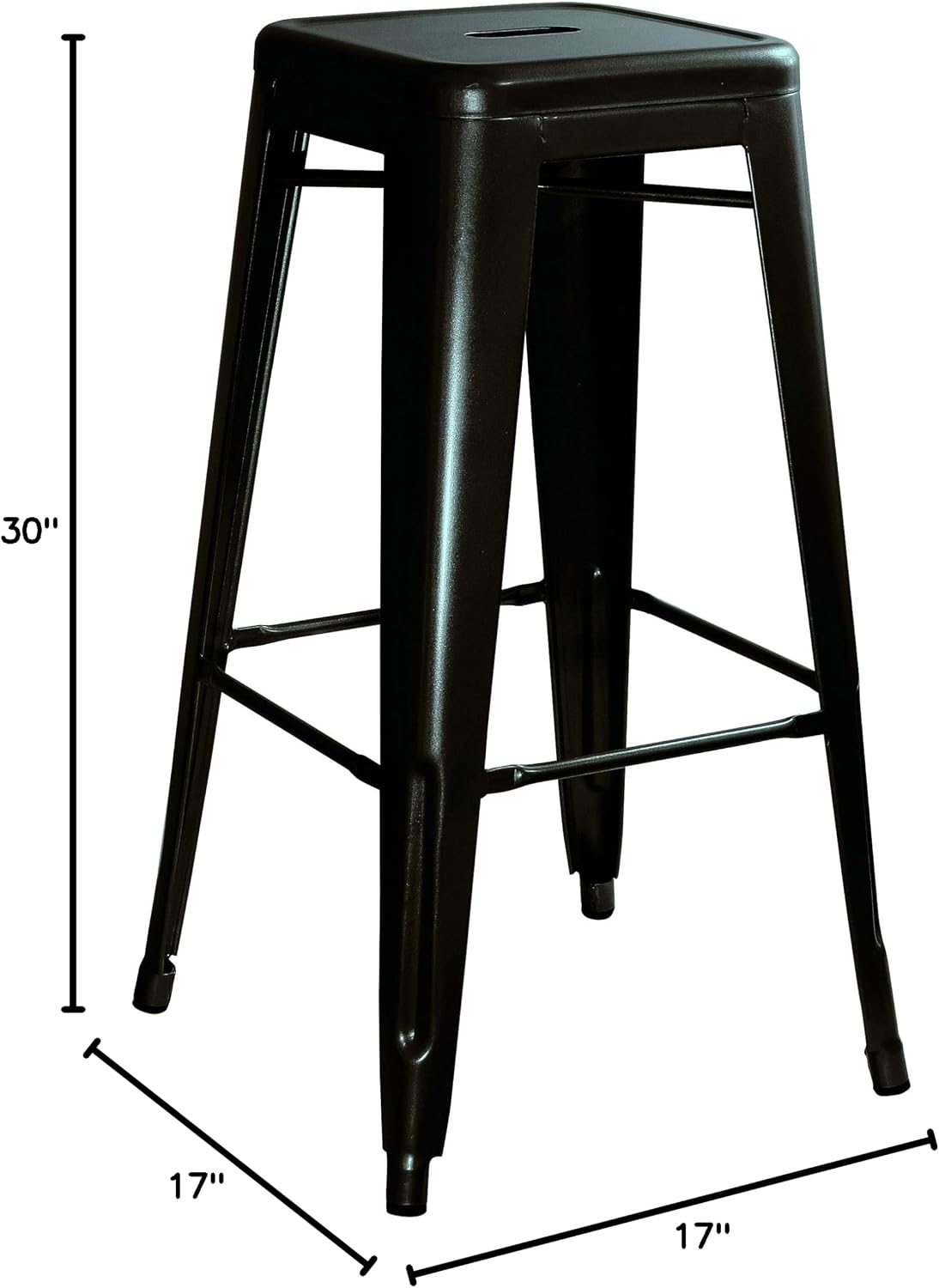LOVE US Loft Metal 30" Bar Stool, X-Brace Support Under The Seat for Stability and Durability, Stylish Enough to Use in Every Room, Set of 4, Metal, Multiple Colors + Expert Guide