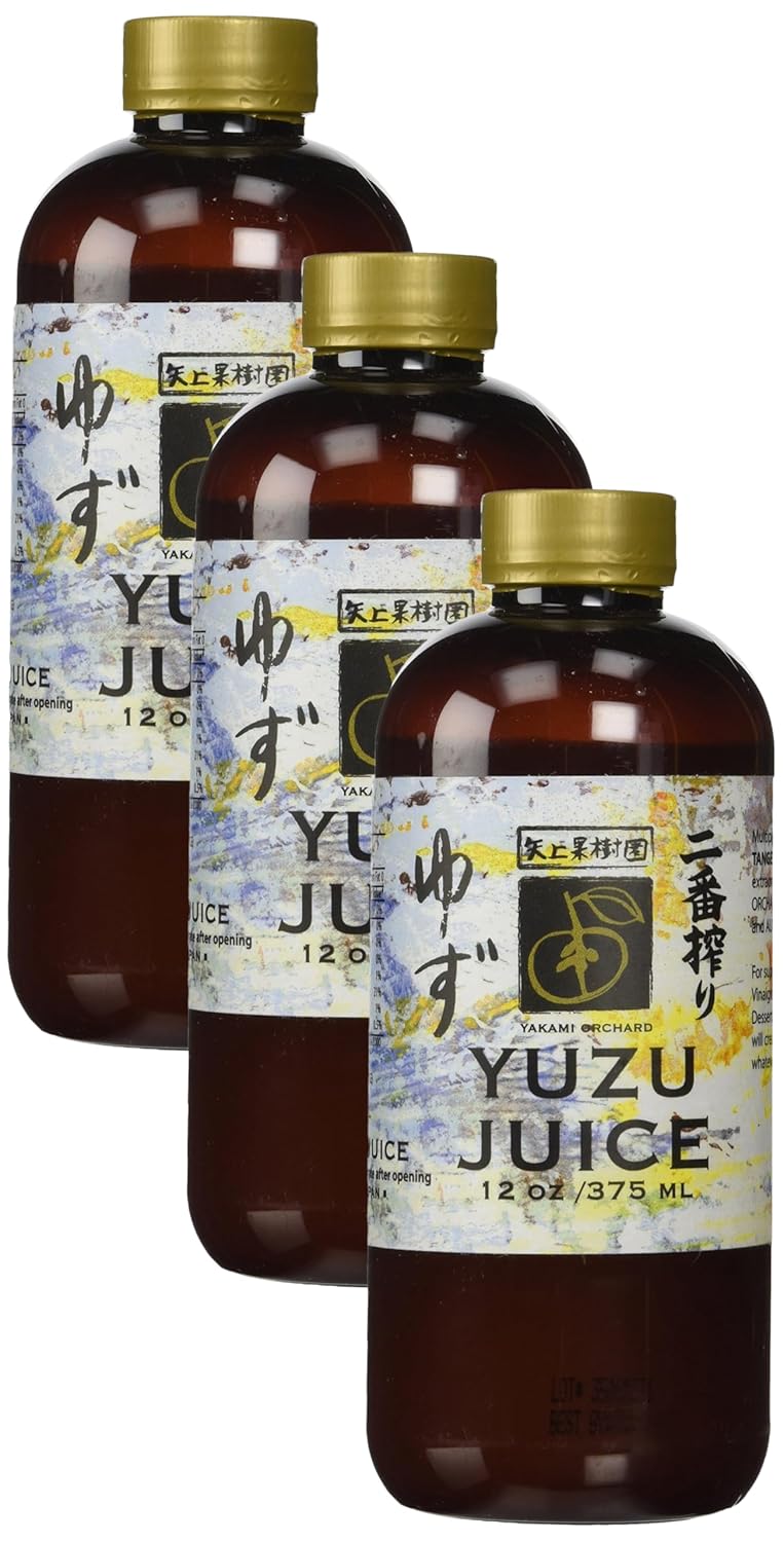 Yakami Orchard 100% Pure Japanese Yuzu Juice 12 oz. / 350 ml (Pack of 3)
