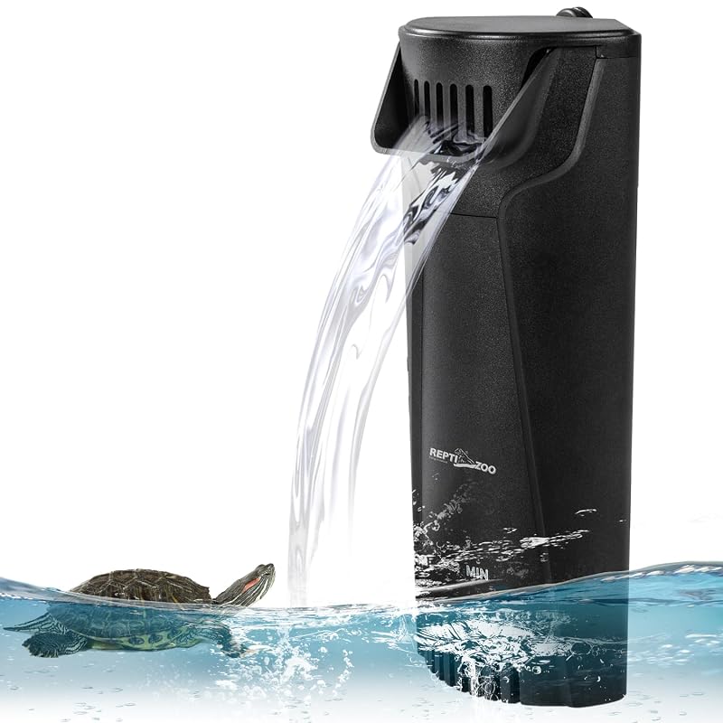 Filtro interno de canto para aquário com biofiltração em 3 estágios REPTI ZOO GLB07 para até 37,85 L