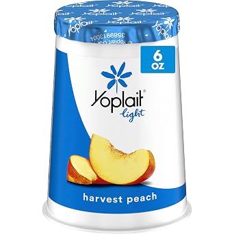 Yoplait Enjoy ZERO Peach Fat Free Yogurt Cup, 0g Added Sugar, Protein Snack, 6 oz