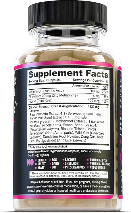(3 Bottles) - Natural Breast Toning and Firming Supplement. Lift, Firm and Enhance your Bust Naturally... | Breast Growth Enlargement Supplement | Vegan Friendly, All-Natural Volume Enhancer for a Fuller, More Firm Look | Made in USA
