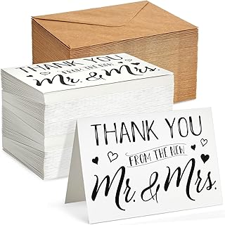 Sustainable Greetings Wedding Gratitude Cards - Bulk Thank You Cards for...