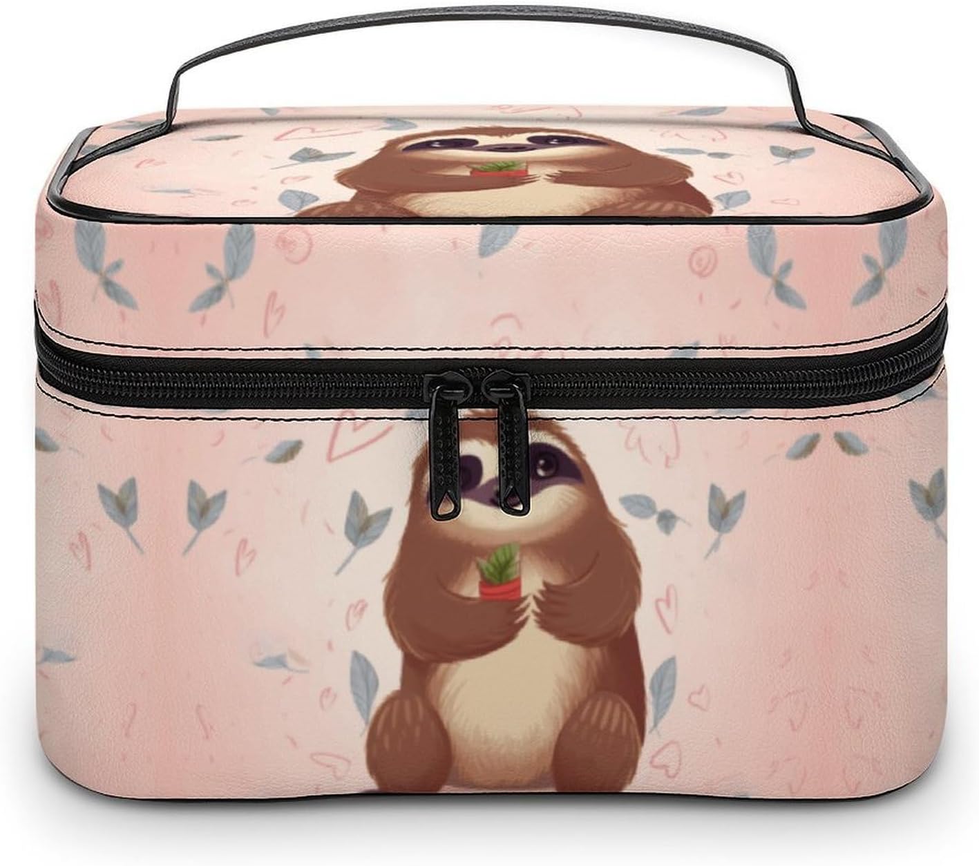 Travel Makeup Bag Portable Large Cosmetic Bag with Handle And Compartment