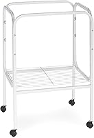 Prevue Pet Products SP444W Bird Cage Stand with Storage Shelf, White - Heavy Duty Steel, Rolling Casters for 18x18 Cages