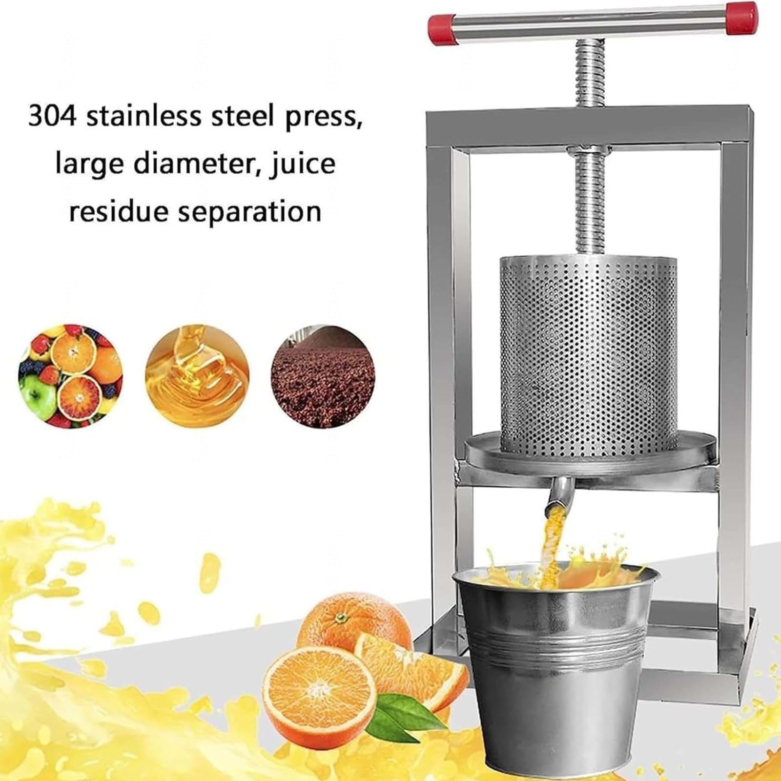 smielatore per apicoltura Pressa per miele in acciaio inox large bee honey press extractor Attrezzatura apicoltura per estrarre il miele forniture api miele,vino,frutta,cera,2L