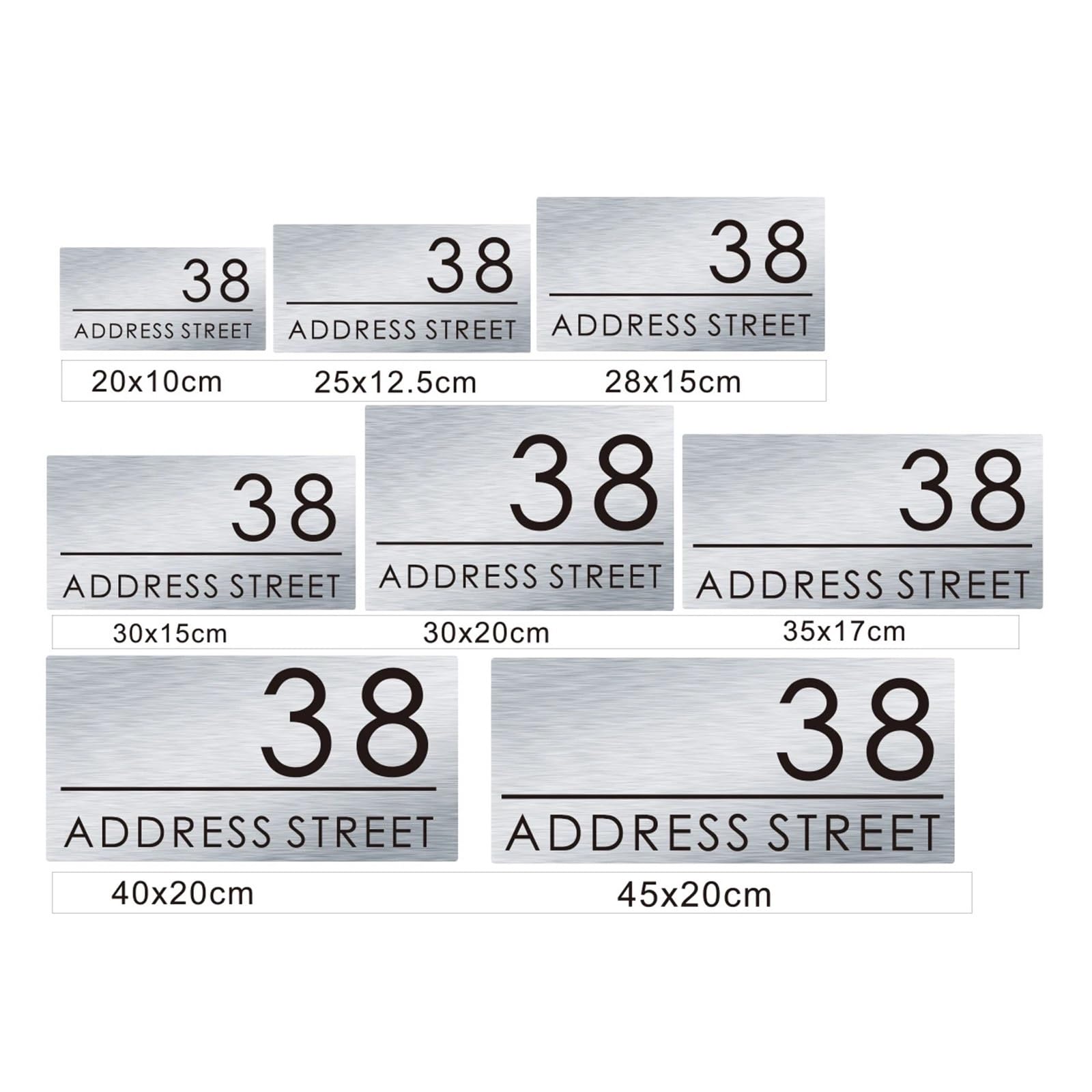 Placa Flotante De Metal Y Aluminio for Número Casa, Cartel for Puerta, Dirección, Nombre, Placas for Exteriores, Sala Oficina, 1 Ud(S1,40x20cm)