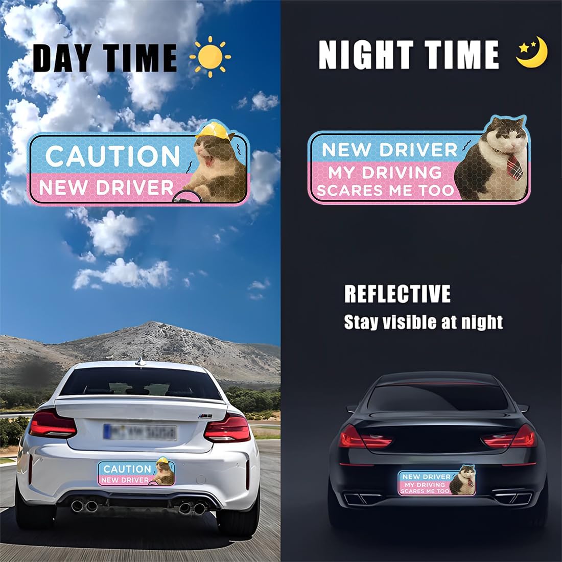 NHQZ 4 Pezzi Adesivo avvertimento riflettente immagine 4