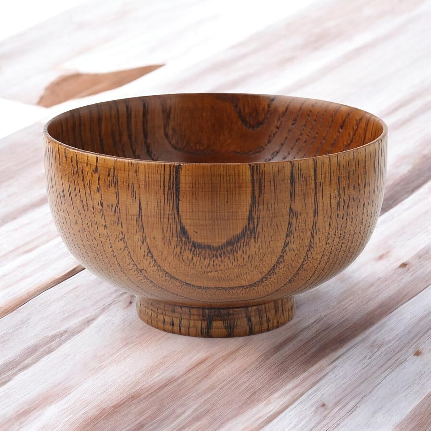 J-kitchens Miso Soup Bowl Wooden Chestnut Wood 11.8cm x 6.8cm