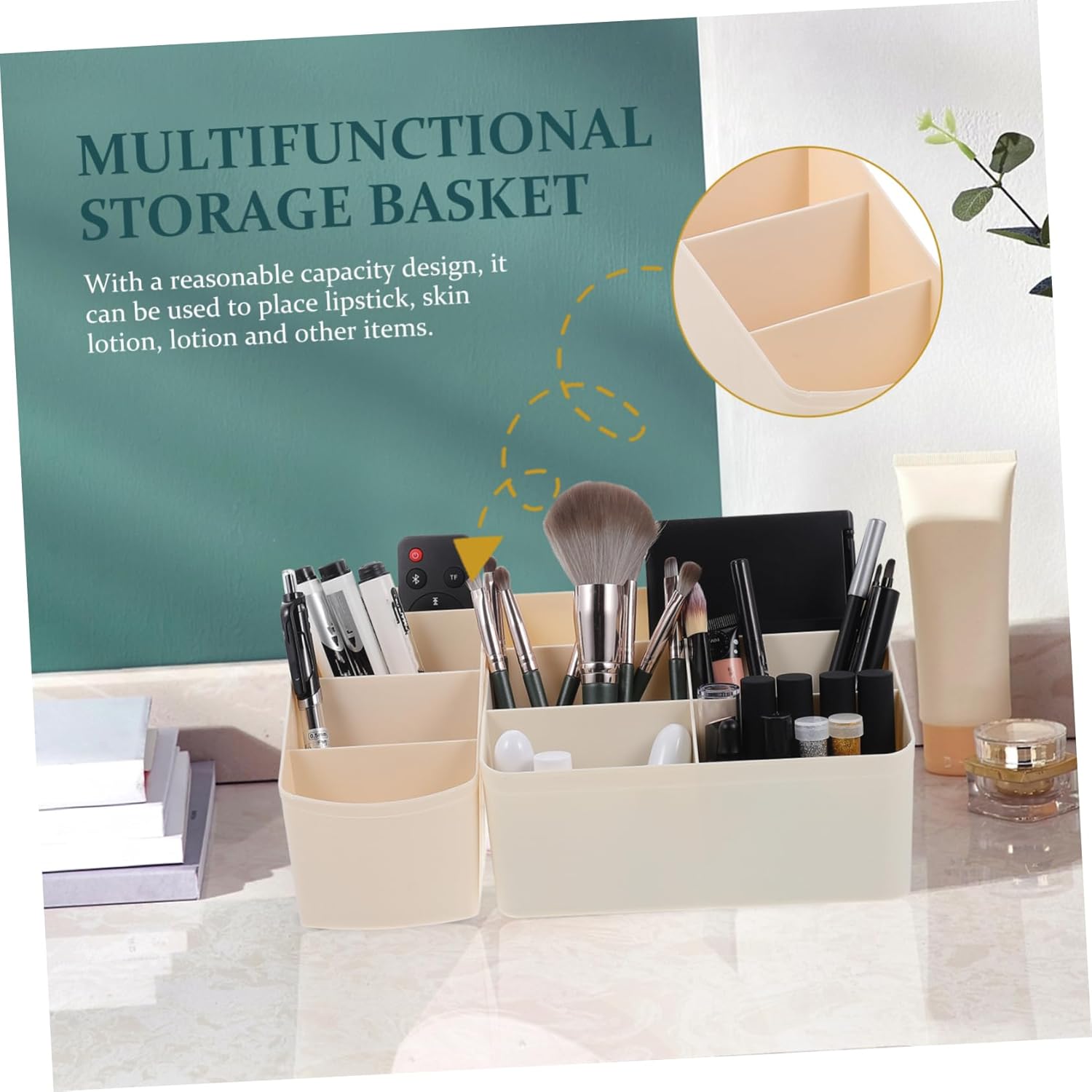 Luxshiny 4pcs Cute Bathroom Organizer Bin Makeup Storage Box Cosmetic Storage Display Case