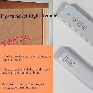 AC123-01 RF 433.92 Wireless Remote Control, Single Channel Blinds Controller for Roller Shades/Blinds