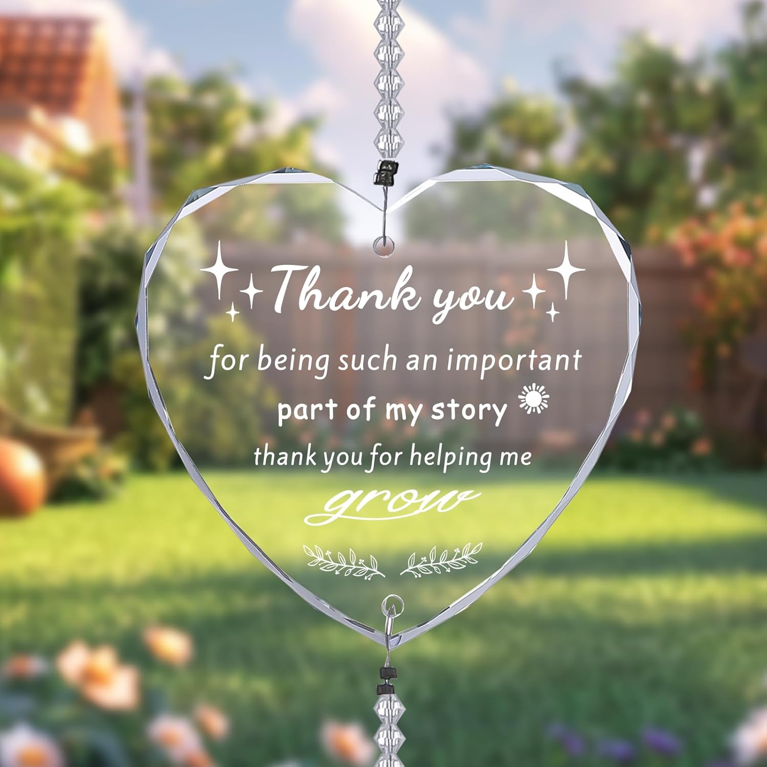 Thank You Gifts for Women, Friends, Teachers & Nurses – Rainbow Crystal Suncatcher with Engraved Appreciation Message, Hanging K9 Crystal Ornament for Birthday, Graduation, Coworker & Mentor Gifts