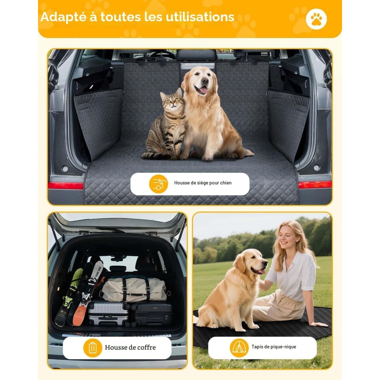 Telo Bagagliaio Cani Auto per MG ZS Hybrid+ Luxury (Seit 2024), Copertura Protezione Laterale Accessorio Baule Antiscivolo Tappetino per Animali