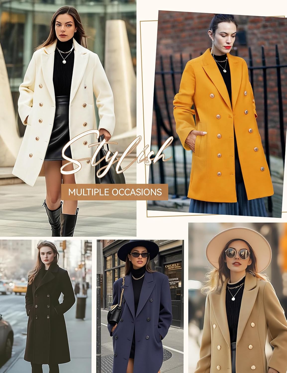 Elegant Double-Breasted Coats for Stylish Fall and Winter Outfits