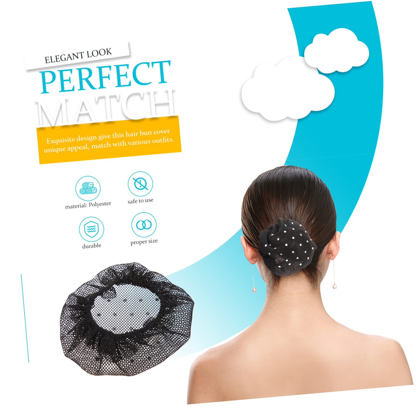 FRCOLOR 24 Pz cerchietto per Da donna accessorio per per retine per chignon rete copri chignon barrette hair pin hair bow del panino retina da balletto poliestere
