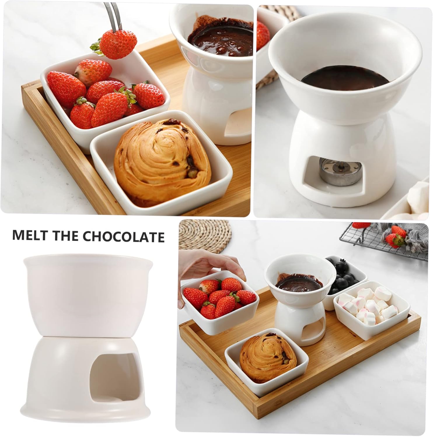 Melting Tools Included Chocolate Tempering Machine Ceramic Cheese Fondue Versatile Pot Kitchen Party Essential