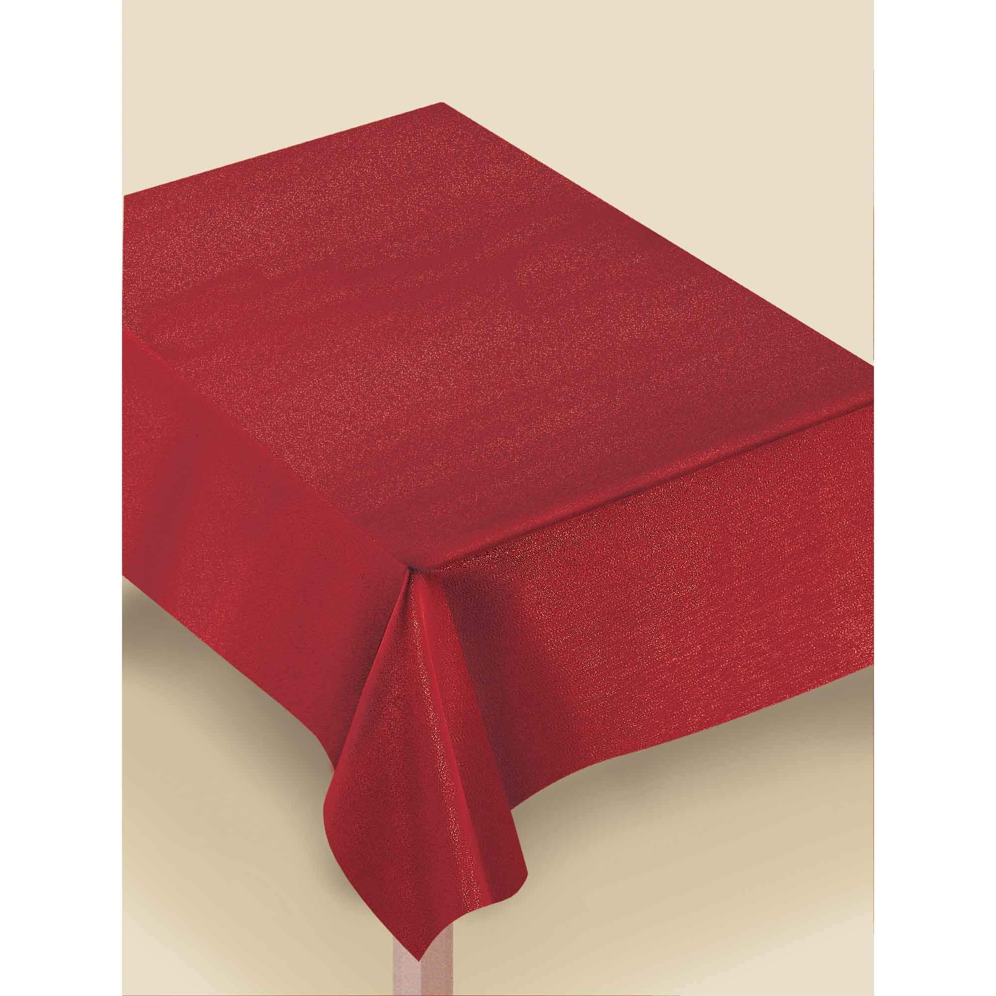 Vaisselle de fête rouge Amscan nappe pour repas de Noël et grands buffets