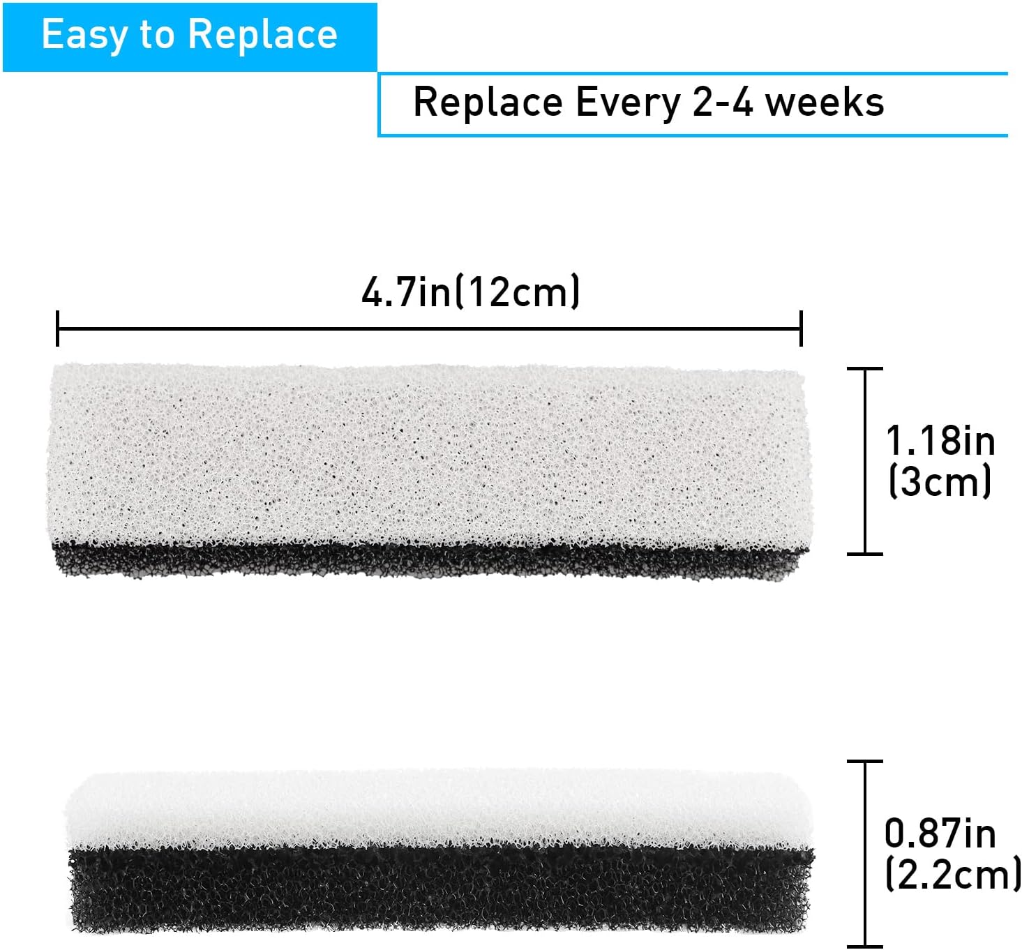 NPET Cat Dog Water Fountain Replacement Filters 4 Pack for WF020TP/WF020BL/WF020WH Fountains