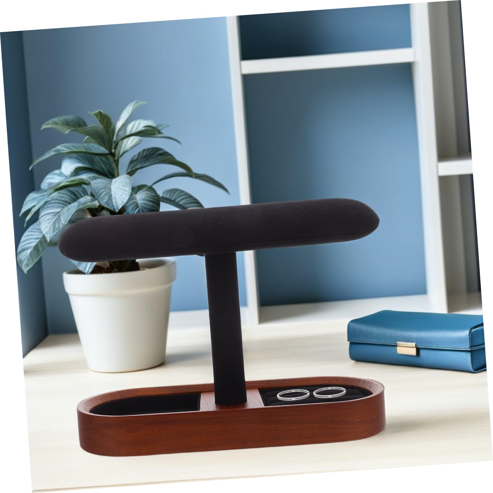 Expositor De Joyas De Madera Maciza Soporte Para Relojes Anillos Organizador De Bandeja Para Guardar Joyas Expositor De Madera Bandeja Para Gemelos Soporte Para