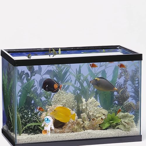 Miniatura 6 de POPETPOP 2 piezas de decoración de astronauta para acuario, figura de astronauta en miniatura, pecera, paisaje, espacio exterior, figura de acción