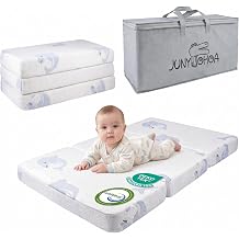 Trifold Pack and Play Mattress 38"x26", Dual Sided Memory Foam for Baby Toddler, 3 Inch Thick Waterproof Breathable Washable Cover, Portable Travel Crib Playpen Mattress, CertiPUR-US