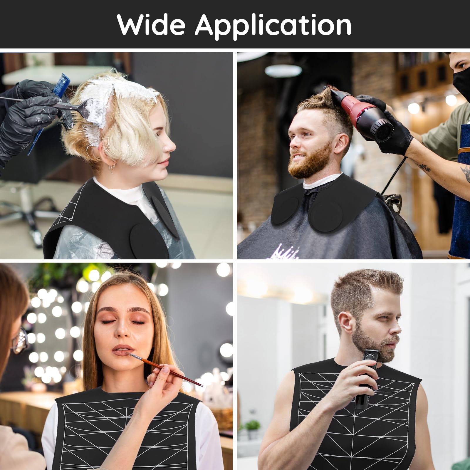 Segbeauty Schneidekragen Friseur Silikon, Professionelle Wasserdichte Haarfärbemittel Umhang, mit Schneidelinie