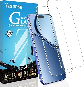 2 Pack Tempered Glass Screen Protector for iPhone 16 6.1-Inch | 9H Hardness, Anti Scratch, Bubble Free, Case Friendly