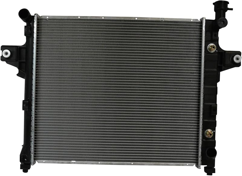 Radiador TRQ de alumínio com fluxo cruzado e resfriador de óleo da transmissão para Jeep Grand Cherokee 2001–2004 V8 4.7L