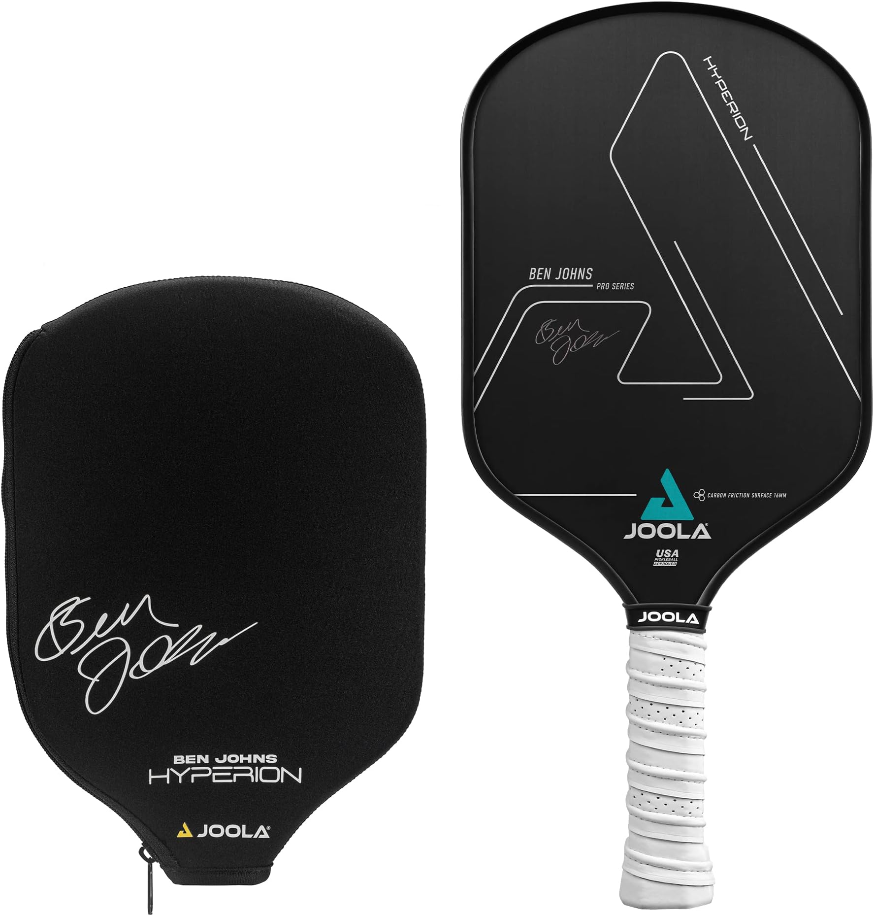 Ben Johns Hyperion Pickleball Paddle - Carbon Surface with High Grit & Spin, Elongated Handle, USAPA Approved 2022 Ben Johns Paddle - Available with Pickle Ball Paddle Cover