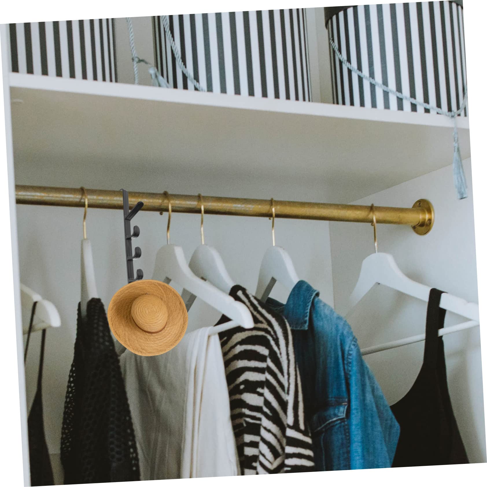 Levemolo 2pcs Transparent Hook Over The Door Over The Door Coat Rack Multi-Function Hat Hook Nail- Coat Hook Over Door Coat Hanger Heavy Duty Hooks Decor Household Door Hook Abs Black