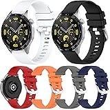 6Pcs Silicone Watch Bands Compatible with Huawei Watch GT4 46MM/41MM Smartwatch Band Strap Soft Replacement Wristband Sport Band Bracelet