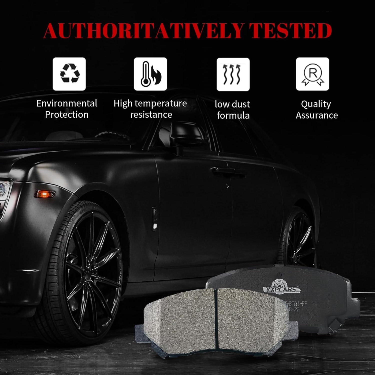 Ceramic Disc Brake Pads Set Front and Rear Replacement for Mazda Cx-5 2013-2014 / Cx-5 2015 With Manual Parking Brake