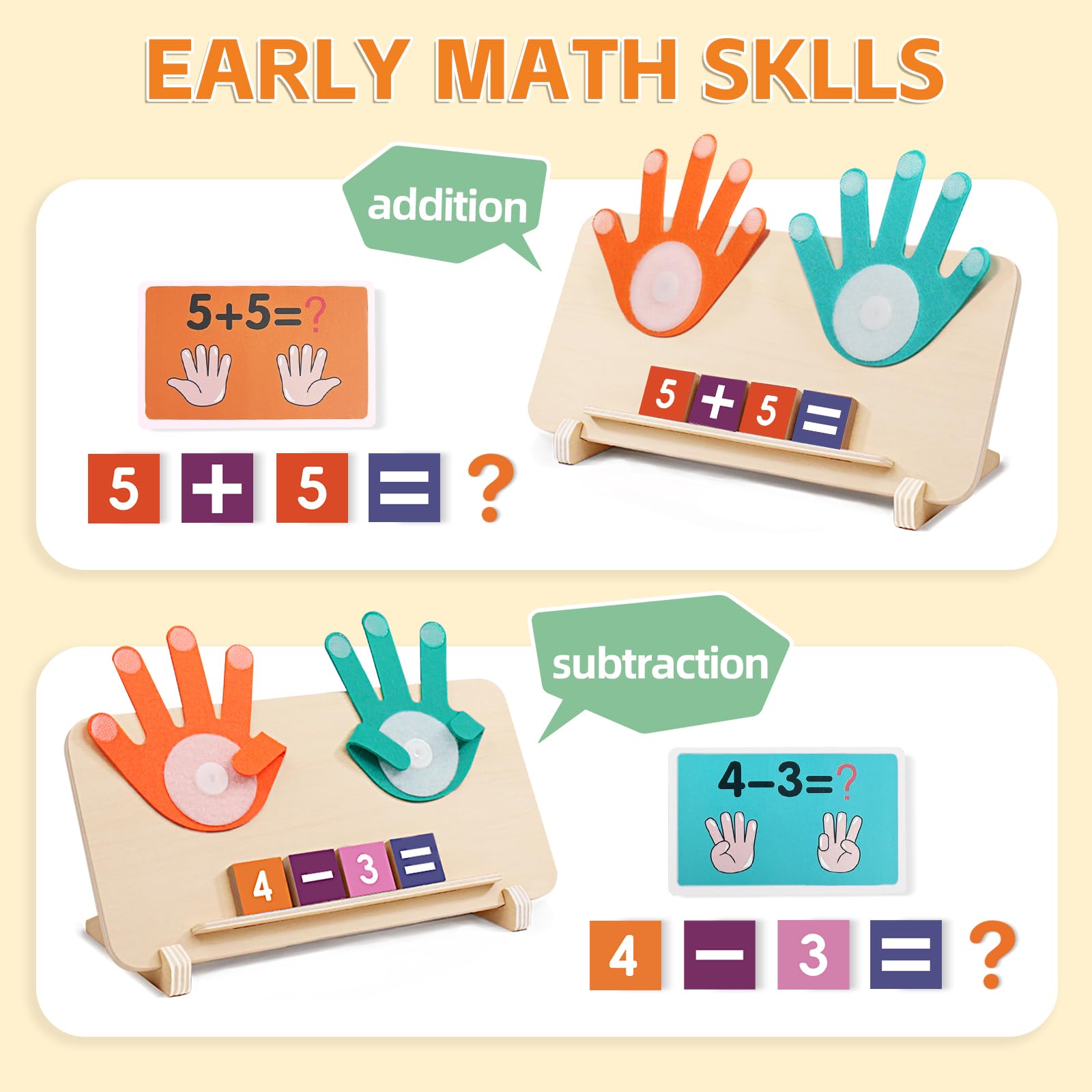 Jouets Montessori Mathématiques Jouet de Comptage en Bois pour Enfants 3 Ans Jouet Chiffre d'apprentissage Éducatif Préscolaires Apprendre à Compter pour Garçon Fille Cadeau pour Enfant de 3 4 5 Ans