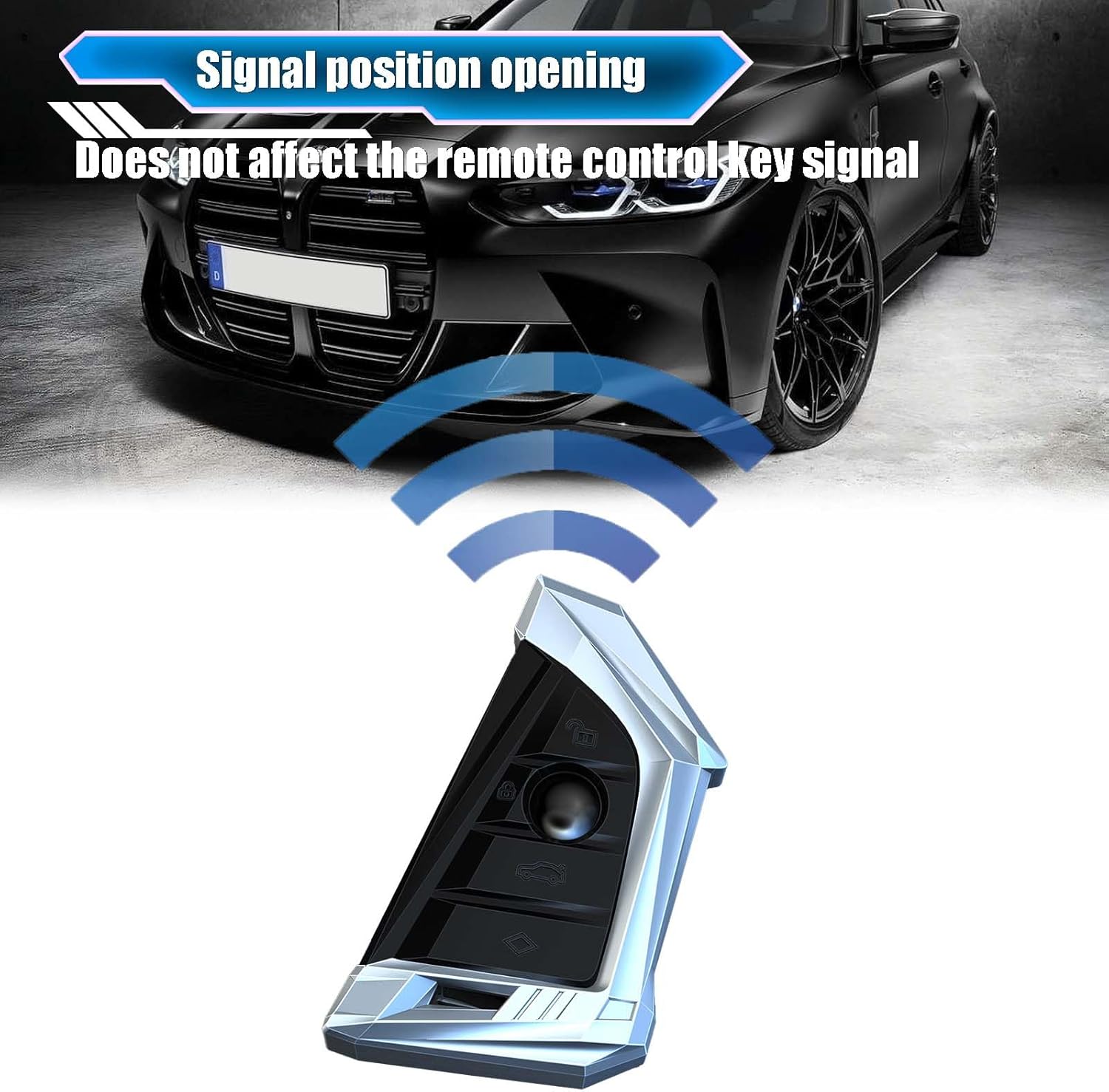 Egreat Key Fob Case Cover Compatible with BMW 5 6 7 Series X1 X2 X3 X5 X6 GT Series, Metal Key Fob Shell Keychain Holder Silicone Rubber Remote for BMW Accessories (Silver)