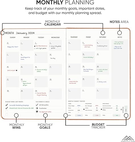 Miniatura 4 de Agenda diaria 2024  Agenda diaria sin fecha de 6 meses con tareas diarias, objetivos y horario  Planificador de mejores objetivos para productividad