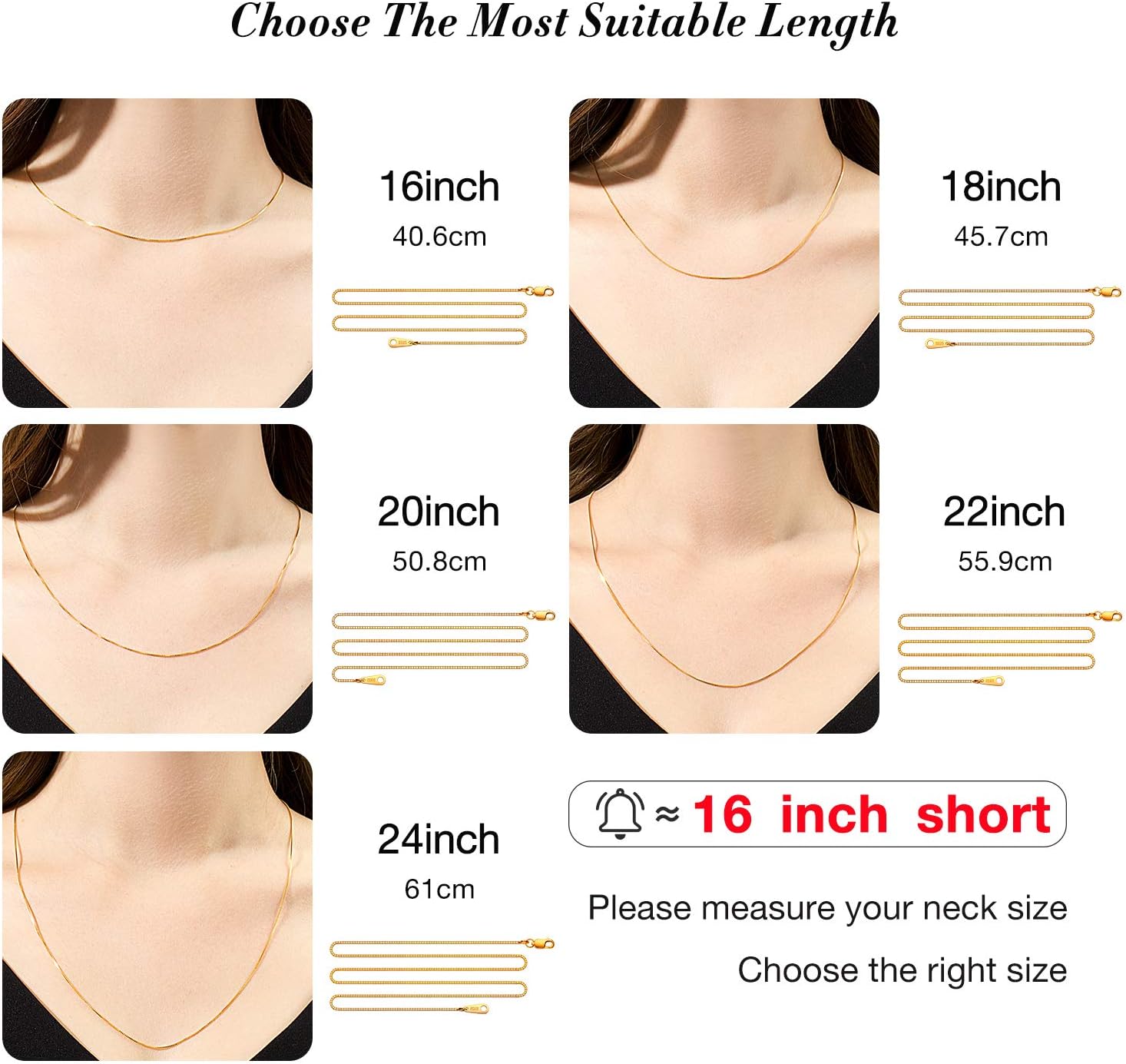 925 Sterling Silver Chain Necklace for Women 0.8mm Box Chain, Italian Necklace Chain, Super Strong & Thin & Long16/18/20/22/24 Inches - Image 2