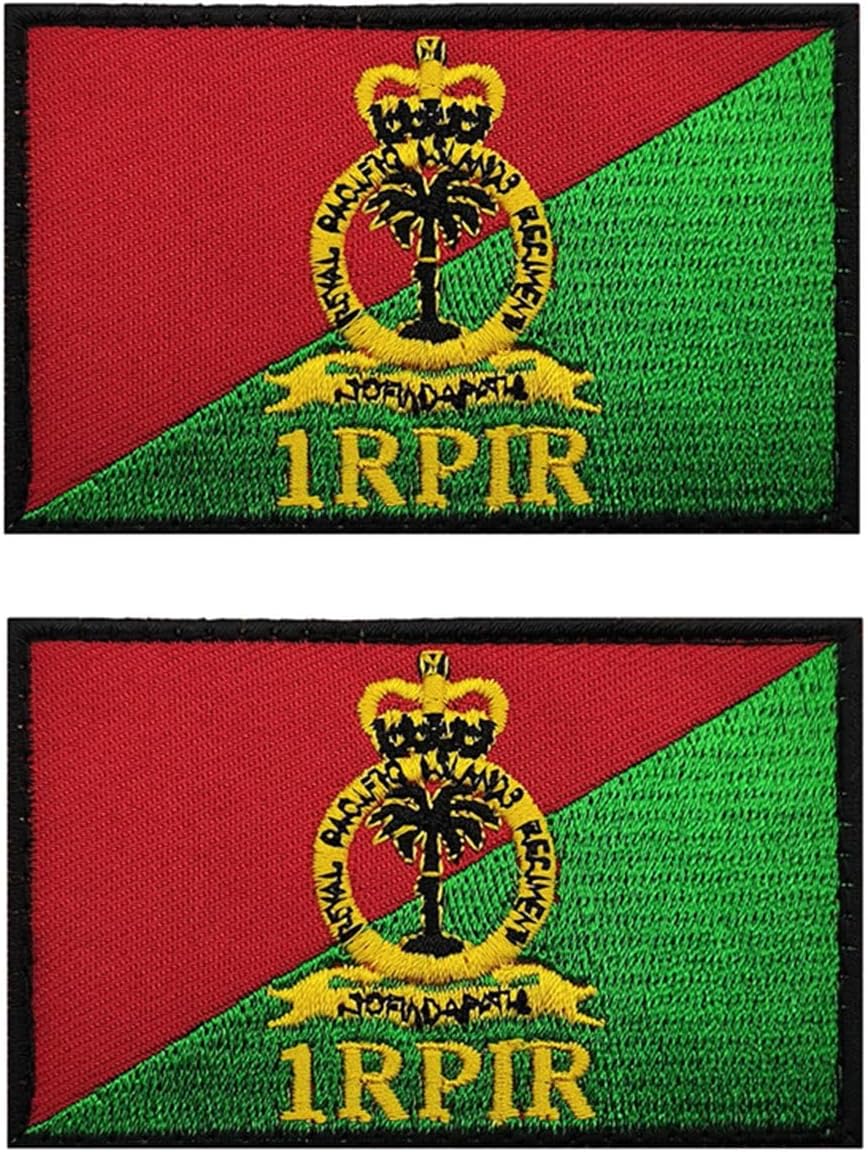  2 PCS National Flag Patches Hook and Loop Fastener Embroidered Tactical Military National Europe Patch (Royal Pacific Island Group)