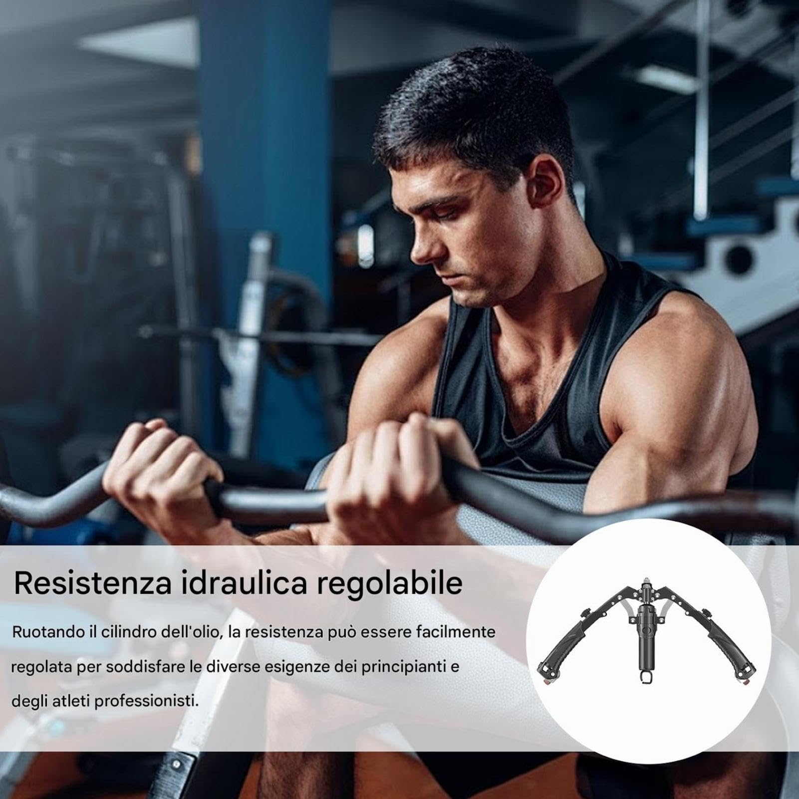 Arm Trainer, Home Gym Expander, Adjustable Hydraulic, Chest Strengthener, Abdominal Wheel, Upper Body Workout, 22-440 Lbs, 21.26x11.22 Inches, Power Resistance Trainer