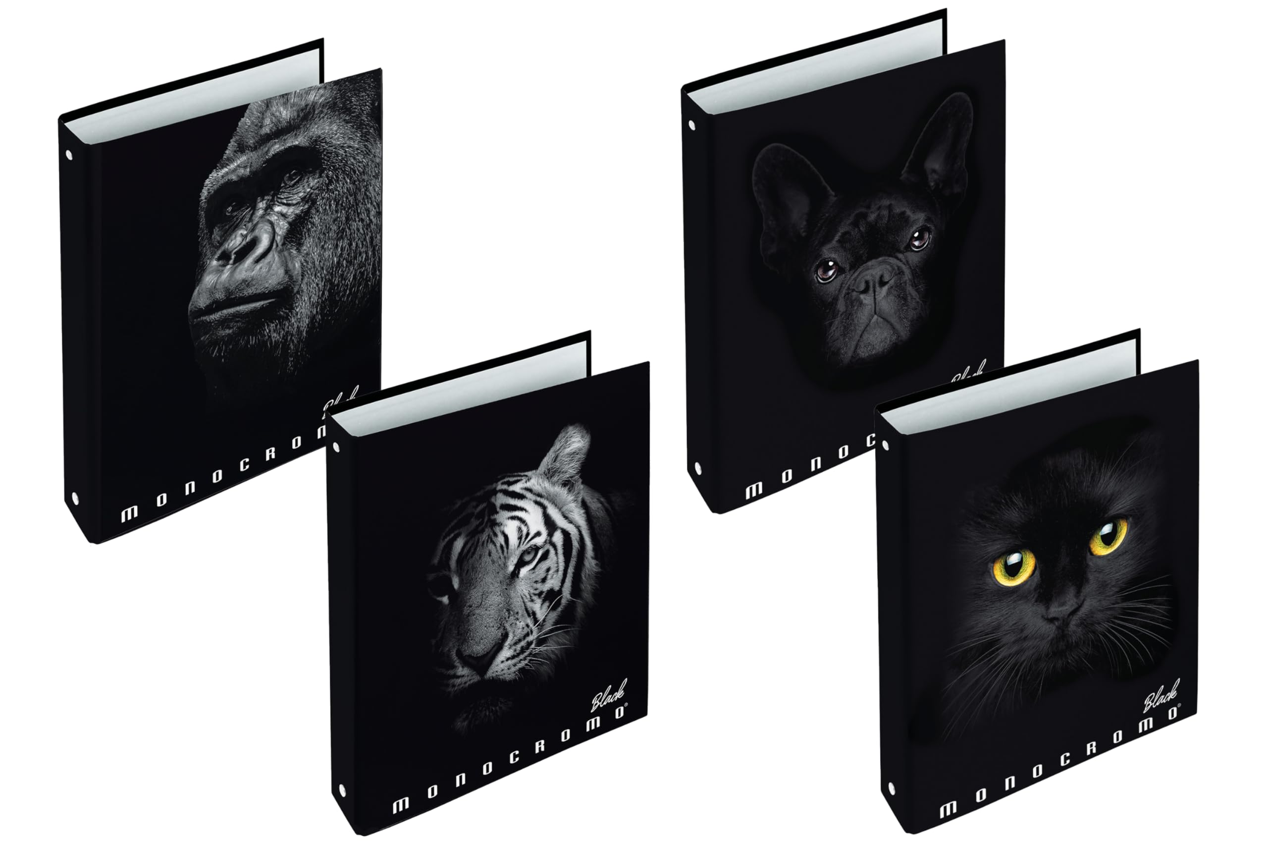 Ring folders, Monochrome Black, f.to 27 * 32 cm, Pack of 5 Pieces
