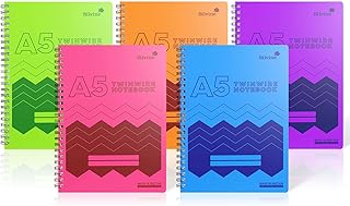 Silvine 160 Page A5 Wirebound Notebooks with Durable Wipe Clean Covers [Assorted Pack of 10]