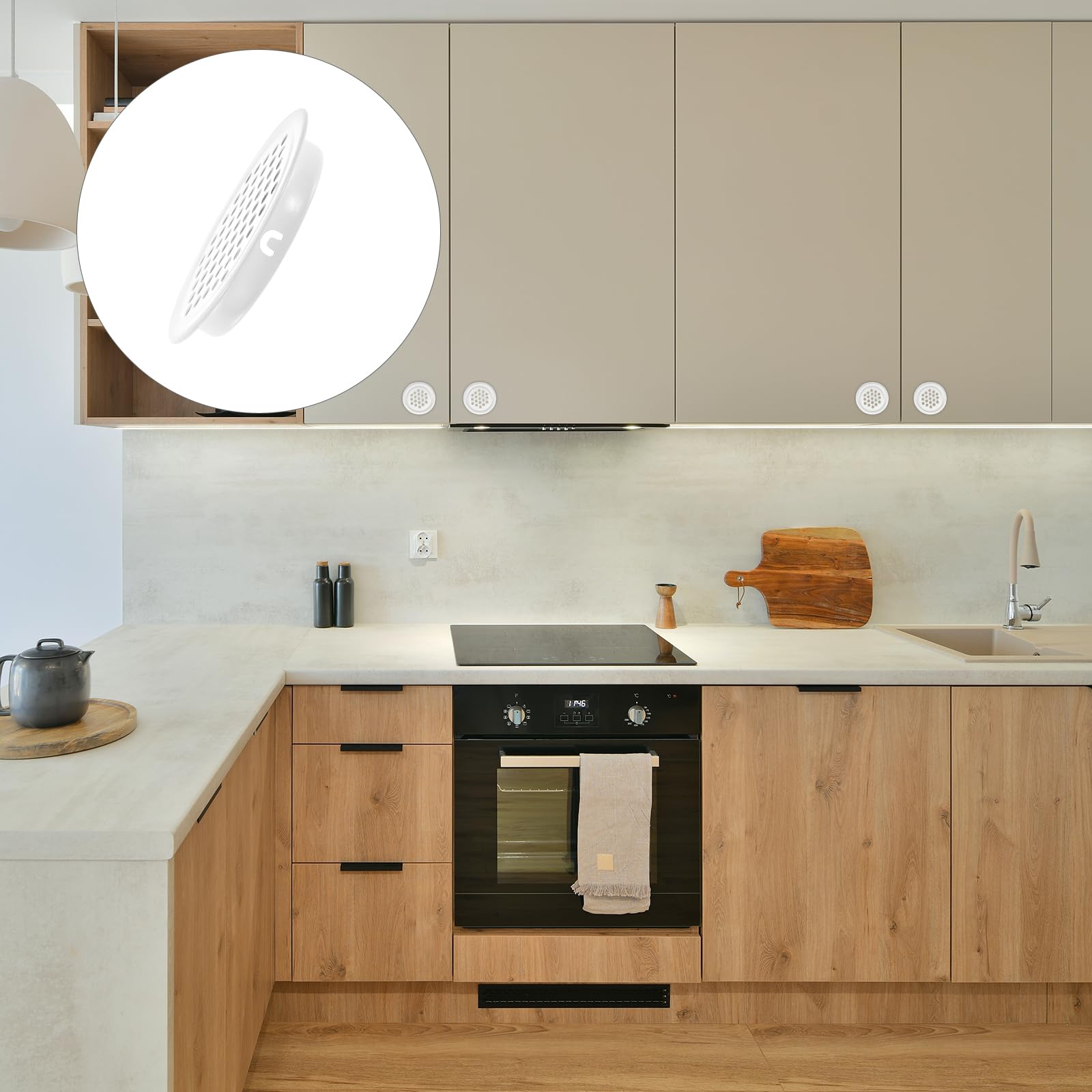 METALLIXITY Round Air Vents(Fit 53mm/2.09" Dia.) 5Pcs, Stainless Steel Circle Soffit Airflow Vent Wall Mesh Vent Cover - Image 3