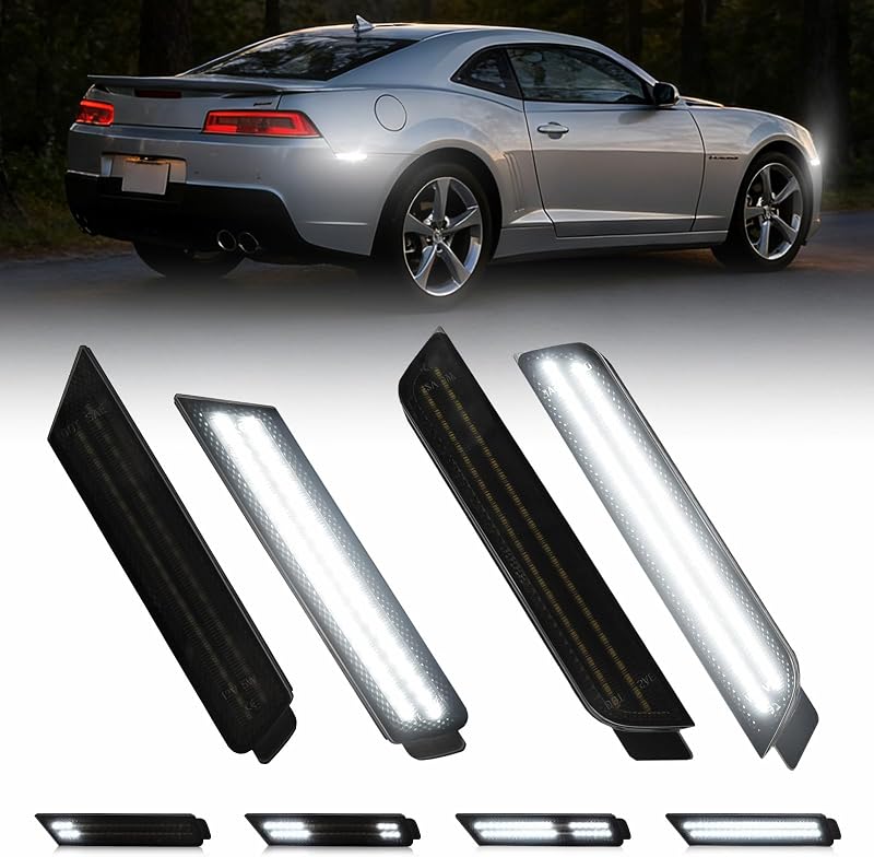Luzes laterais de sinalização LED dinâmicas brancas AUTOONE para Chevrolet Camaro 2010–2015 – Kit com 4