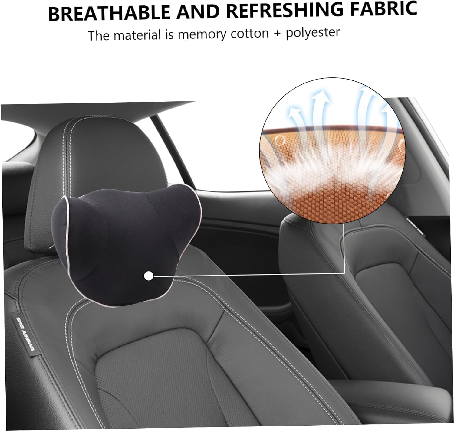 Amosfun Car Neck Pillow Buckle Memory Foam Neck Support Ergonomic Pillow for Car