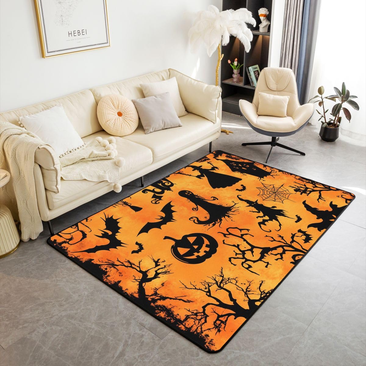 Loussiesd Ghost House upiorny Halloween dywanik 150 x 200 cm